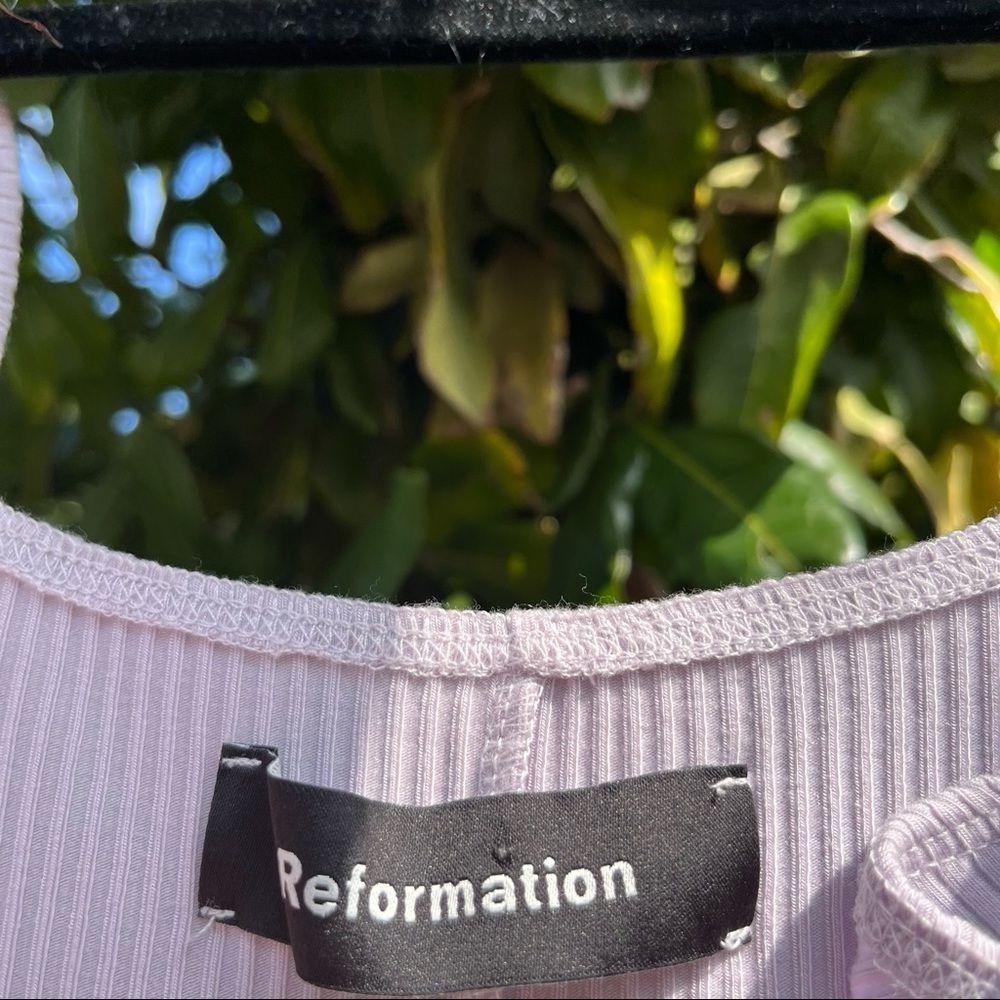 Reformation - Lilac Rib Knit Mini Dress -Size XXS - Picture 6 of 11